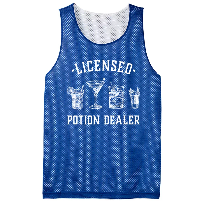 Bartender Funny Gift Licensed Potion Dealer Funny Gift Cocktail Art Funny Gift Mesh Reversible Basketball Jersey Tank