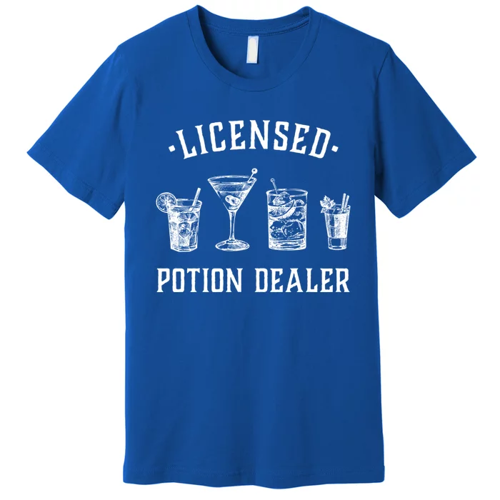 Bartender Funny Gift Licensed Potion Dealer Funny Gift Cocktail Art Funny Gift Premium T-Shirt