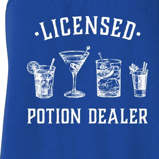 Bartender Funny Gift Licensed Potion Dealer Funny Gift Cocktail Art Funny Gift Women's Racerback Tank