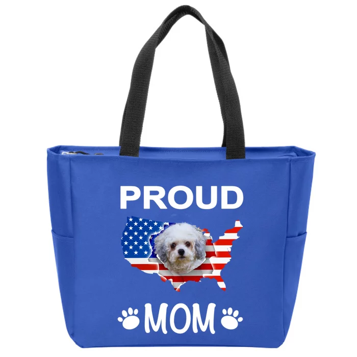 Bolonka Funny Gift Bolonka Dog Bolonka Proud Patriot Mom Cool Gift Zip Tote Bag