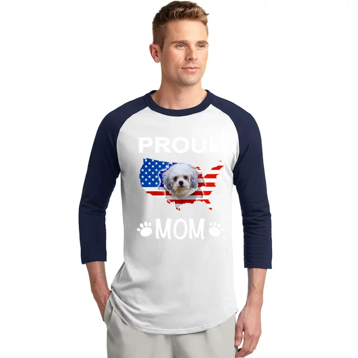 Bolonka Funny Gift Bolonka Dog Bolonka Proud Patriot Mom Cool Gift Baseball Sleeve Shirt