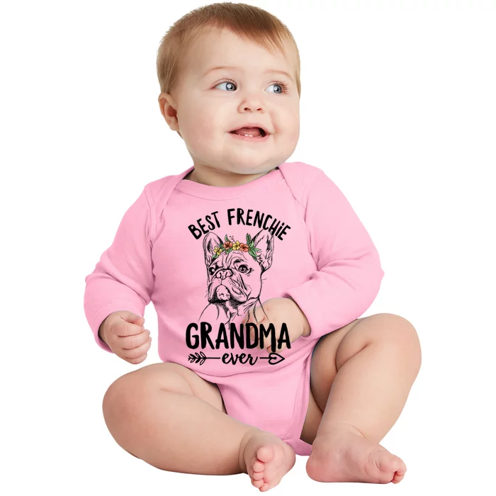 Best Frenchie Grandma Ever Design for your Frenchie Grandma Baby Long Sleeve Bodysuit