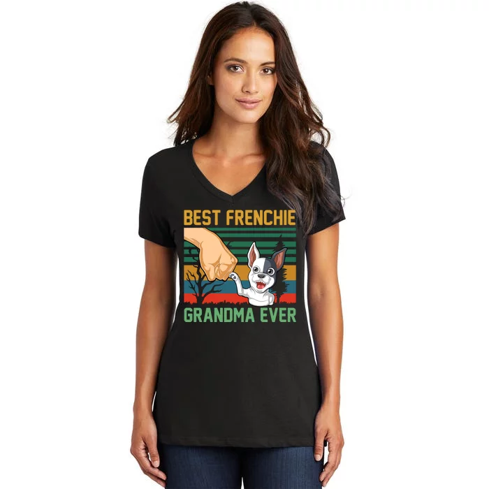 Best Frenchie Grandma Ever Women's V-Neck T-Shirt