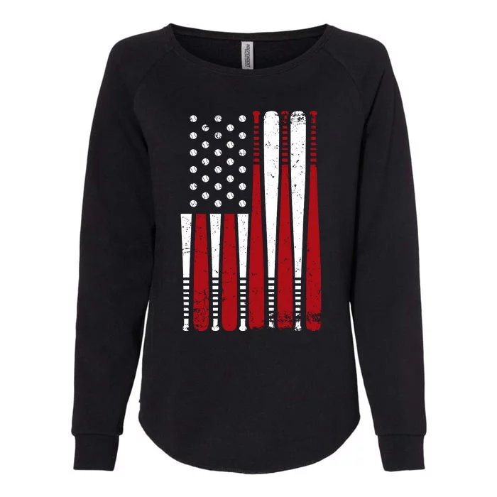 Baseball Flag Gifts Patriotic Baseball Womens California Wash Sweatshirt