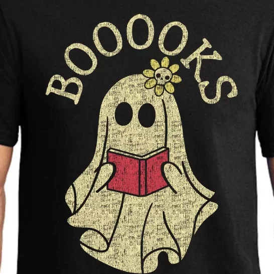 Boooooks Funny Ghost Reading Books Gift Pajama Set