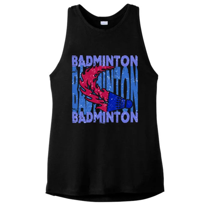 Badminton Funny Gift Ladies Tri-Blend Wicking Tank