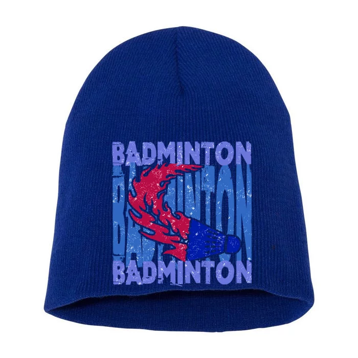 Badminton Funny Gift Short Acrylic Beanie