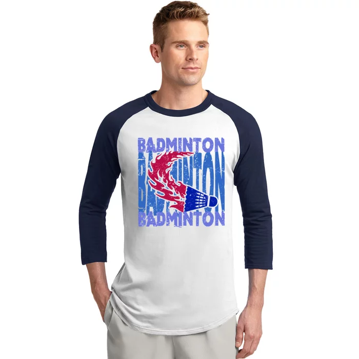 Badminton Funny Gift Baseball Sleeve Shirt