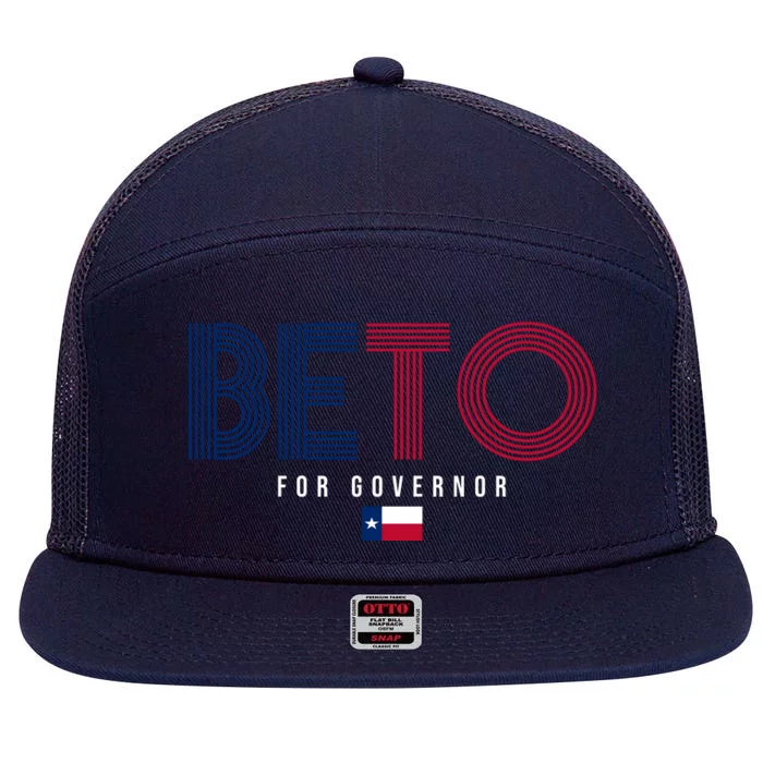 Beto For Governor Texas Flag 7 Panel Mesh Trucker Snapback Hat