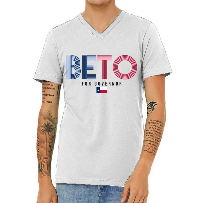 Beto For Governor Texas Flag V-Neck T-Shirt