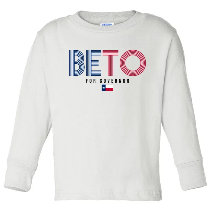 Beto For Governor Texas Flag Toddler Long Sleeve Shirt