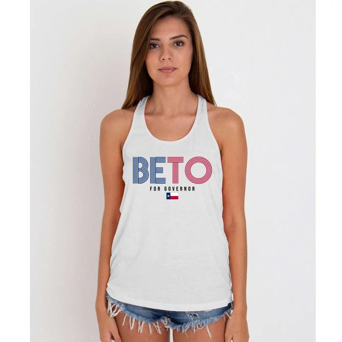 Beto For Governor Texas Flag Women's Knotted Racerback Tank