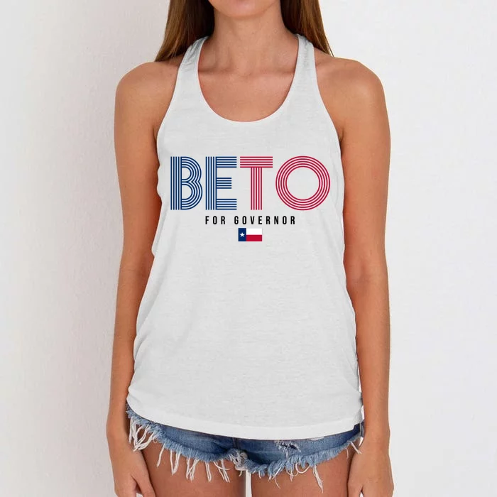 Beto For Governor Texas Flag Women's Knotted Racerback Tank