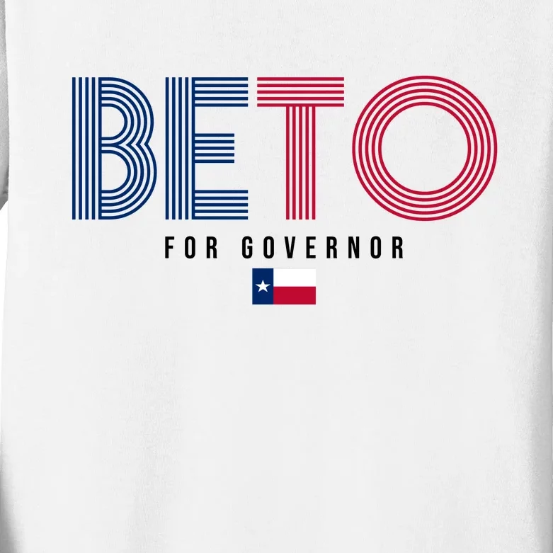 Beto For Governor Texas Flag Kids Long Sleeve Shirt