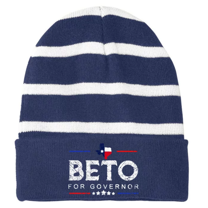 Beto For Governor Beto O'Rourke Shirt Striped Beanie with Solid Band