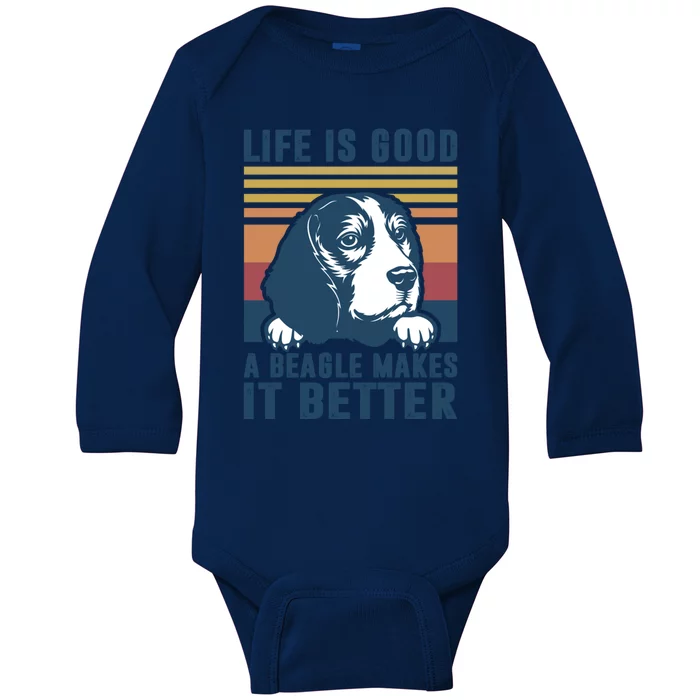 Beagle Funny Gift Beagle Dog Mom Dad Beagle Gift Baby Long Sleeve Bodysuit