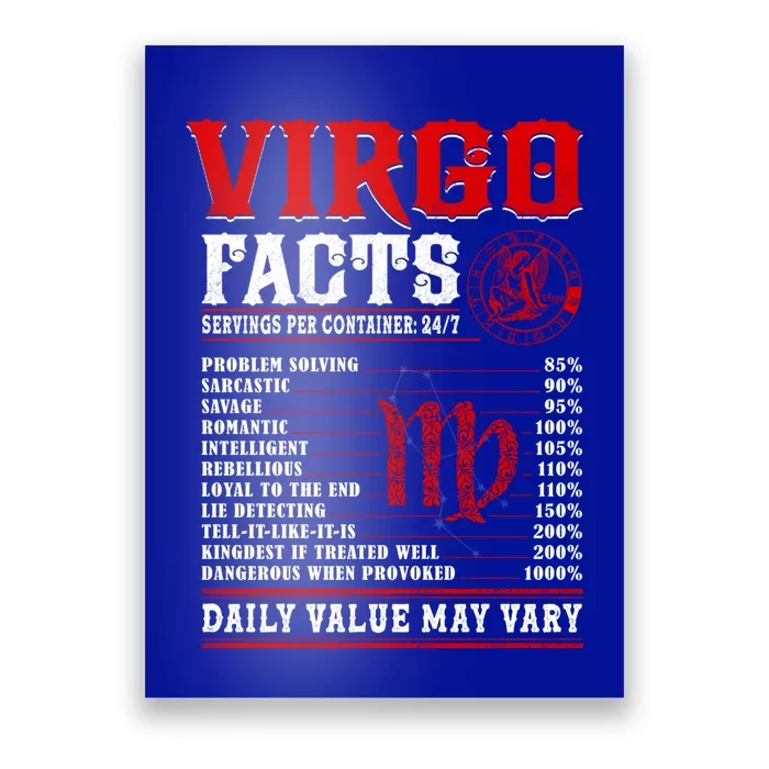 Birthday Funny Gift Virgo Facts Gift Poster