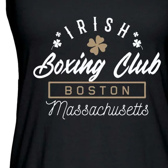 Boston Fighting Gift Design Irish Boxing Gift Idea Ladies Essential Flowy Tank