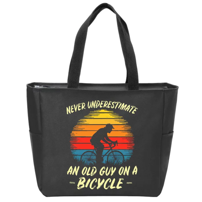 Bicycle Fathersday Grandpa Outdoor Cyclist Zip Tote Bag