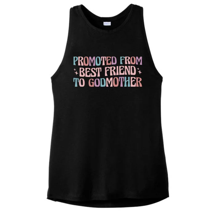 Best Friend Godmother Promoted From Best Friend To Godmother Ladies Tri-Blend Wicking Tank