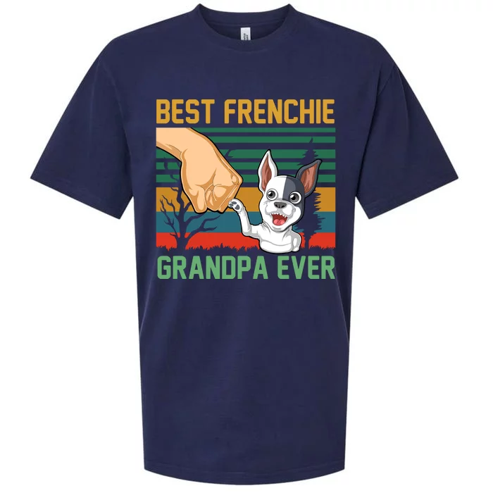 Best Frenchie Grandpa Ever Sueded Cloud Jersey T-Shirt