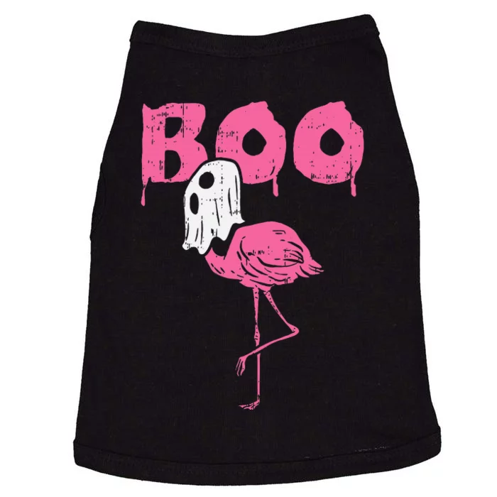 Boo Flamingo Ghost Fun Halloween Animal Bird Doggie Tank