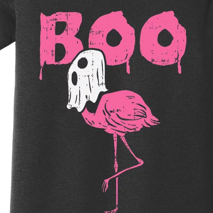 Boo Flamingo Ghost Fun Halloween Animal Bird Baby Bodysuit