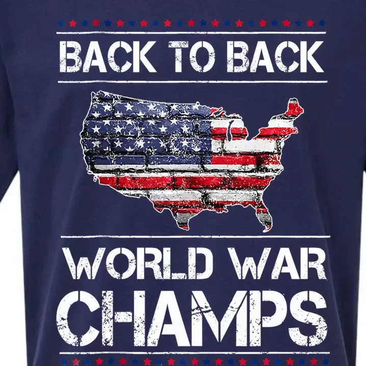 Backtobackundefeatedworldwarchamps Funny Gift Sueded Cloud Jersey T-Shirt