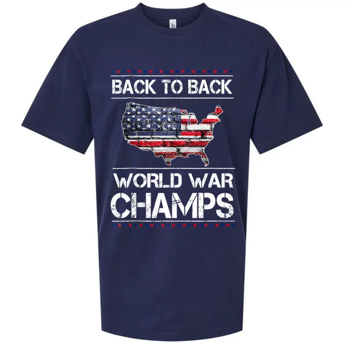 Backtobackundefeatedworldwarchamps Funny Gift Sueded Cloud Jersey T-Shirt