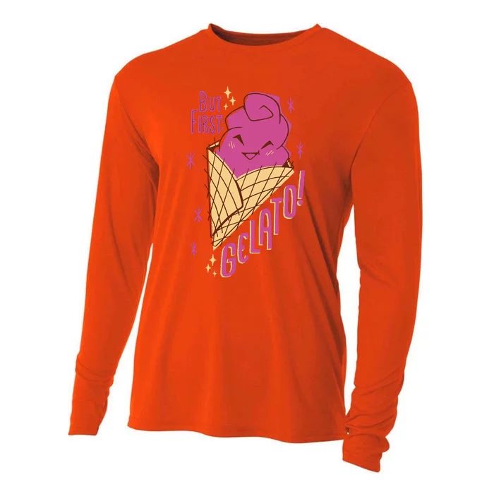 But First Gelato Cute Cooling Performance Long Sleeve Crew