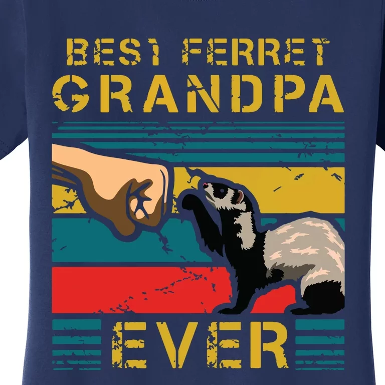 Best Ferret Grandpa Ever Grandparent Animal Fatherhood Women's T-Shirt