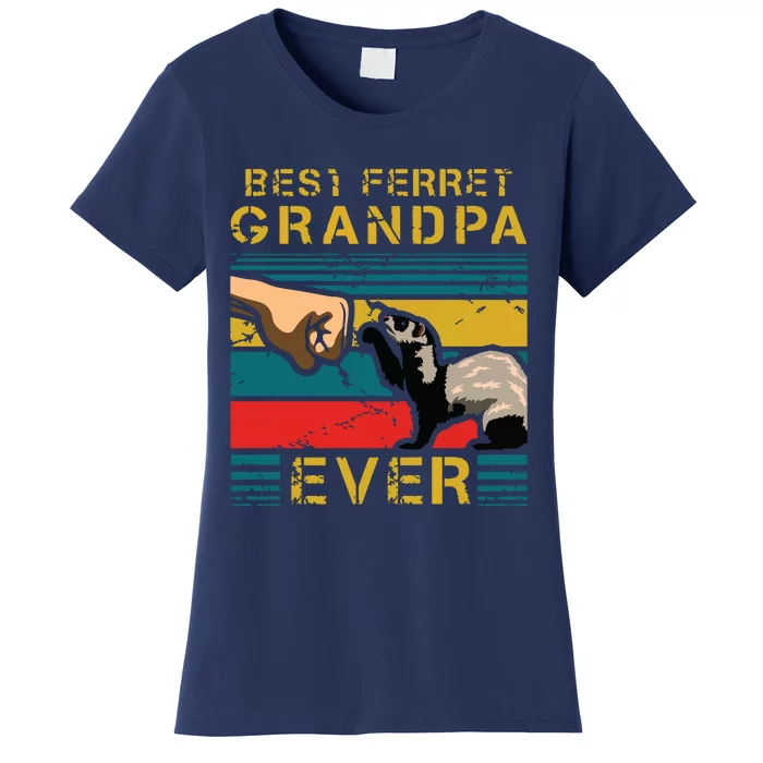 Best Ferret Grandpa Ever Grandparent Animal Fatherhood Women's T-Shirt