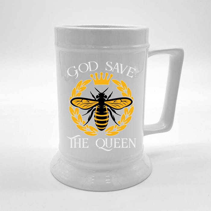 Bee Flowers God Save The Queen Nature Save The Bees Gift Front & Back Beer Stein