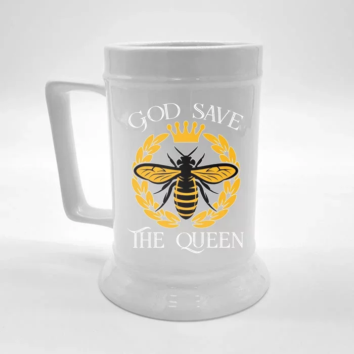 Bee Flowers God Save The Queen Nature Save The Bees Gift Front & Back Beer Stein