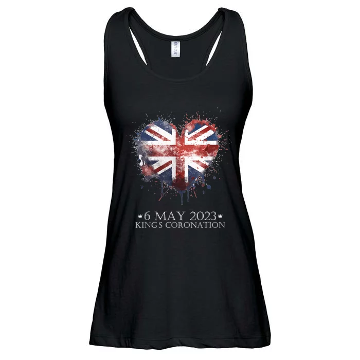 British Flag Heart King's Coronation. Union Jack Charles Ladies Essential Flowy Tank