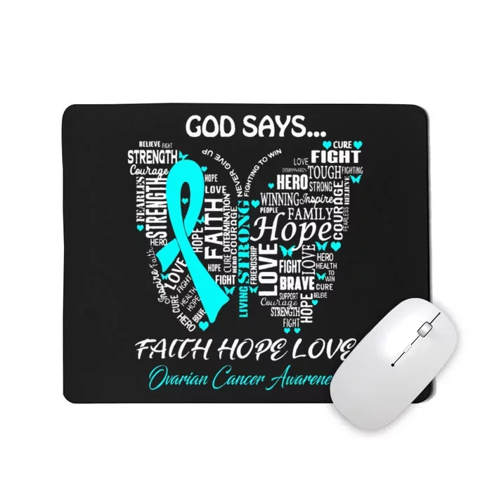 Butterfly Faith Hope Love Ovarian Cancer Awareness Gifts Mousepad