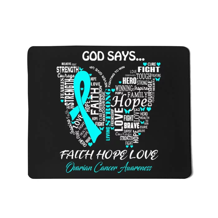 Butterfly Faith Hope Love Ovarian Cancer Awareness Gifts Mousepad