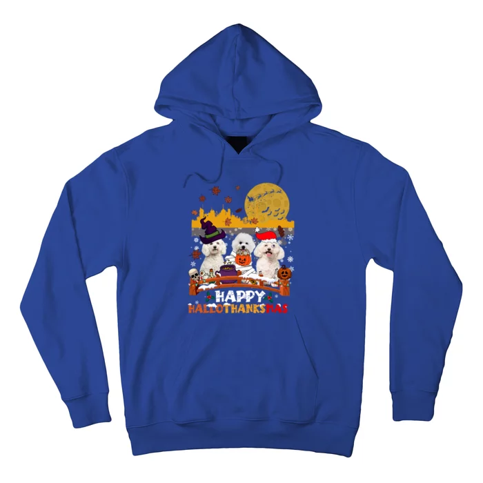 Bichon Frise Happy Hallothanksmas Halloween Thanksgiving Great Gift Hoodie