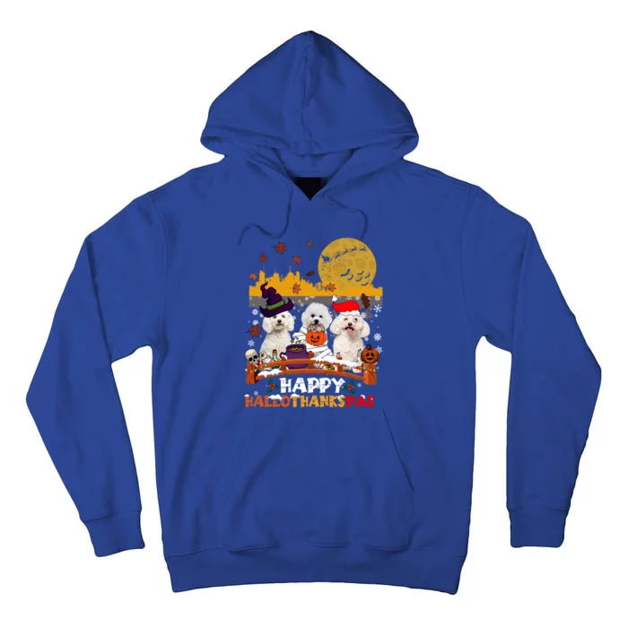 Bichon Frise Happy Hallothanksmas Halloween Thanksgiving Great Gift Tall Hoodie