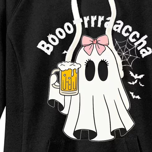 Booracha Funny Halloween Ghost Beer Design Borracha Women's Fleece Hoodie