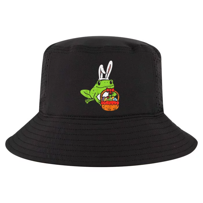 Bunny Frog Holding Eggs Basket Funny Easter Day Cool Comfort Performance Bucket Hat