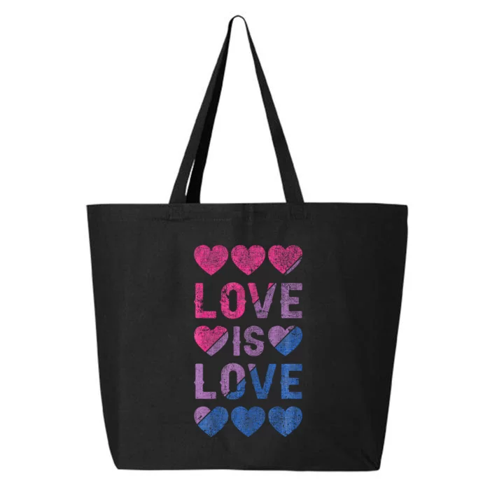 Bisexual Flag Hearts Love LGBT Bi Pride Co. 25L Jumbo Tote