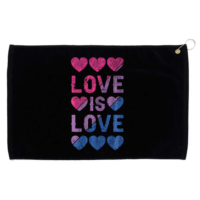 Bisexual Flag Hearts Love LGBT Bi Pride Co. Grommeted Golf Towel