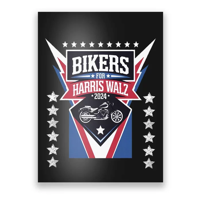 Bikers For Harris Walz 2024 Harris Waltz 2024 Election Poster