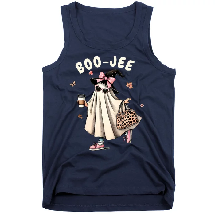 Boojee Funny Halloween Boujee Shopping Ghost Fall Tank Top