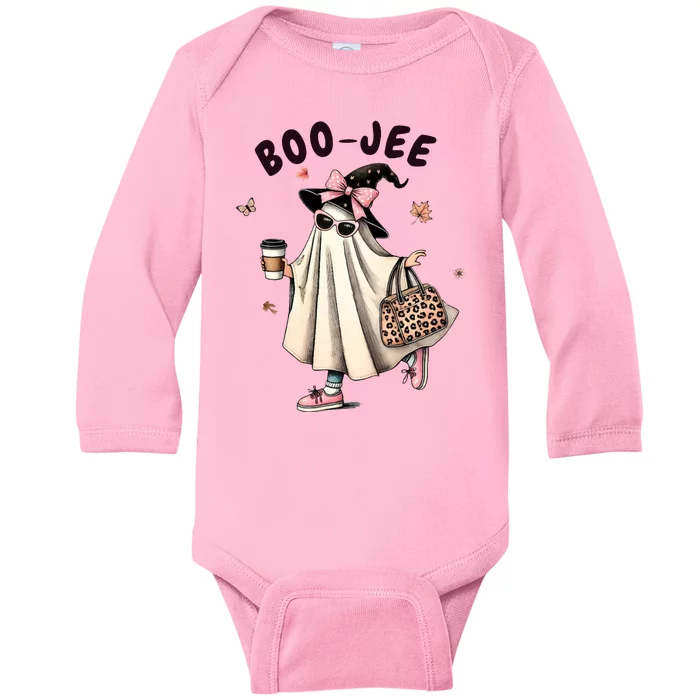 Boojee Funny Halloween Boujee Shopping Ghost Fall Baby Long Sleeve Bodysuit