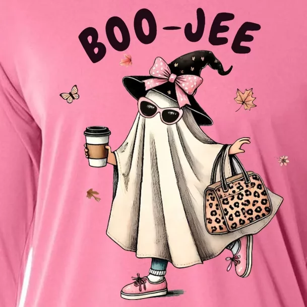 Boojee Funny Halloween Boujee Shopping Ghost Fall Cooling Performance Long Sleeve Crew