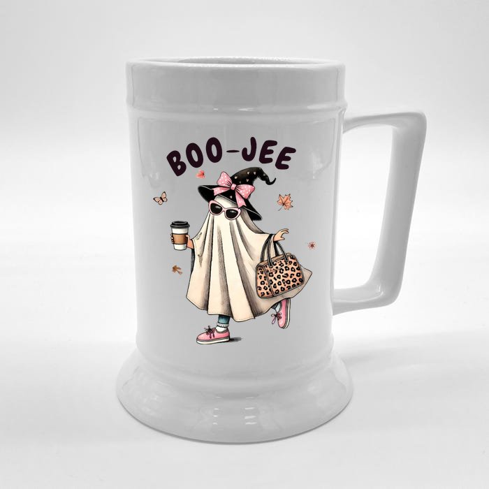 Boojee Funny Halloween Boujee Shopping Ghost Fall Front & Back Beer Stein