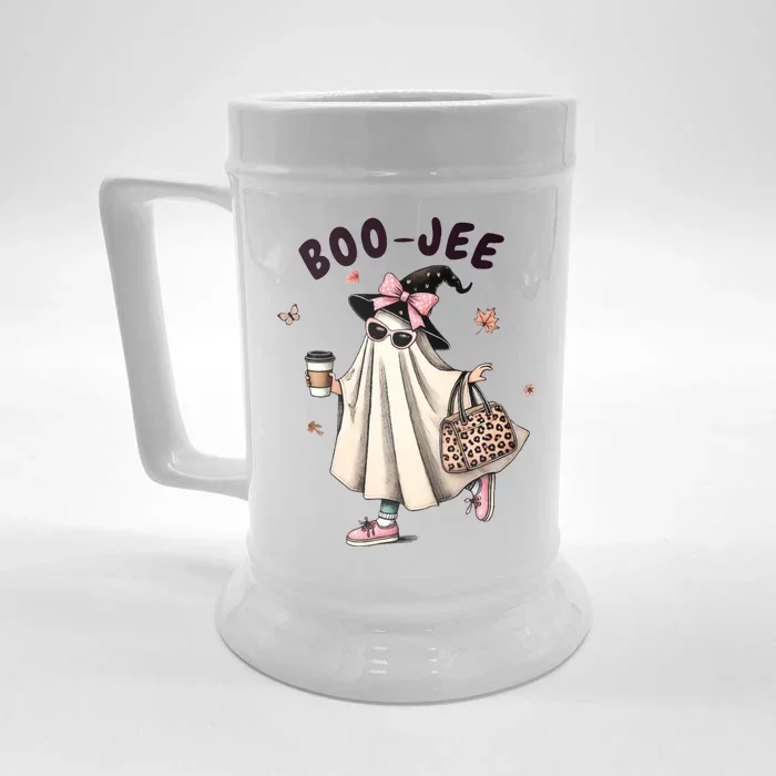 Boojee Funny Halloween Boujee Shopping Ghost Fall Front & Back Beer Stein