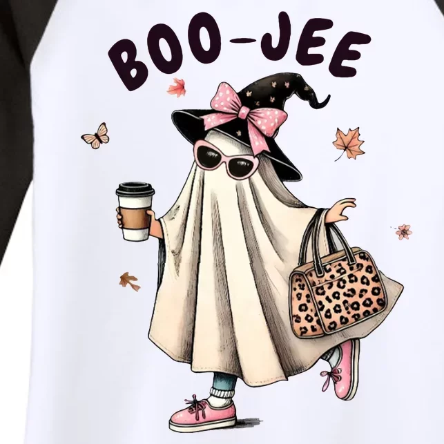 Boojee Funny Halloween Boujee Shopping Ghost Fall Women's Tri-Blend 3/4-Sleeve Raglan Shirt